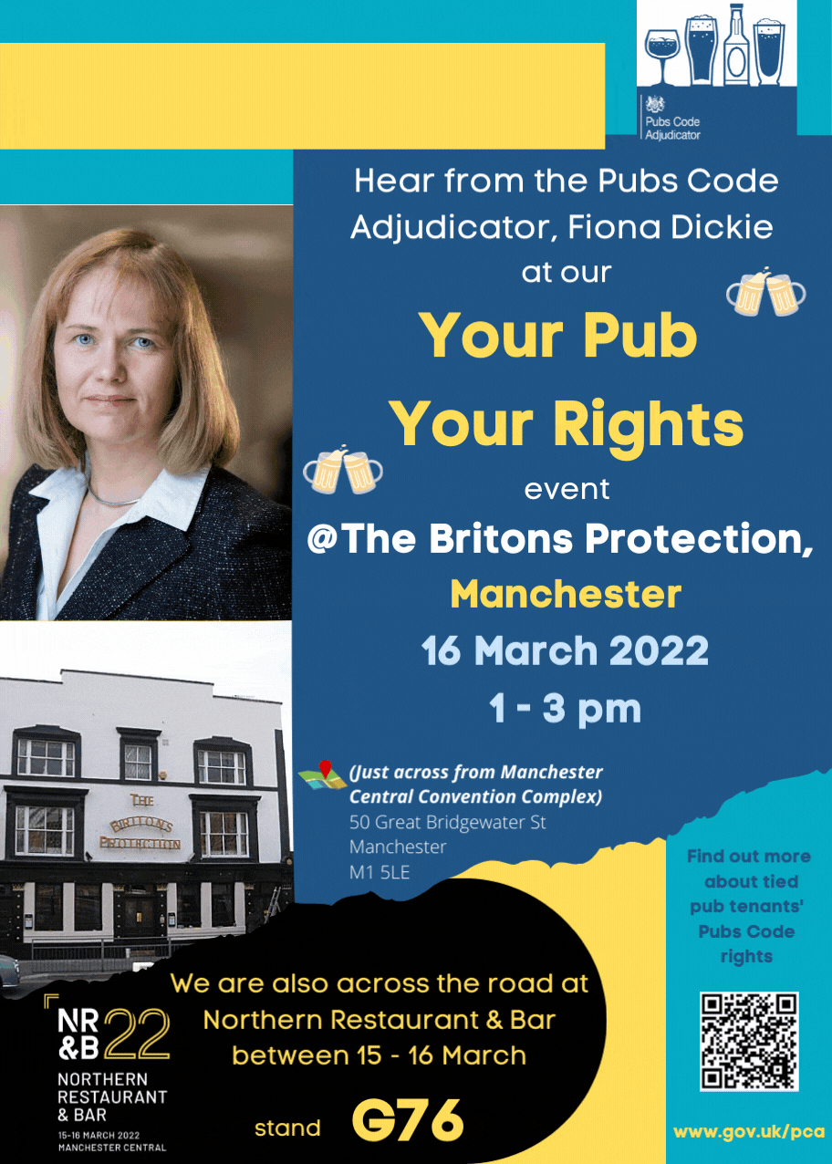 Pubs Code event to be held in Manchester for tied pub tenants